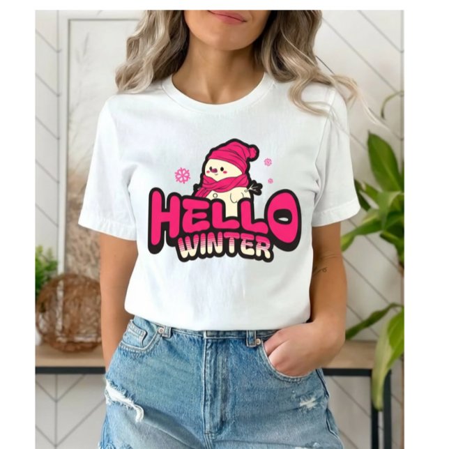 Hello Winter Cute Snowman  Tri-Blend Shirt (Creator Uploaded)