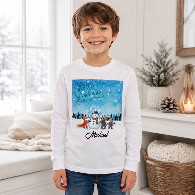 Hello Winter Personalized long sleeves Tri-Blend Shirts (Creator Uploaded)