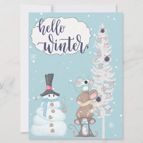 Hello Winter Photo Christmas Card