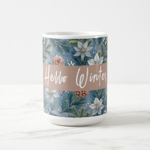 Hello Winter Pines & Flowers Coffee Mug