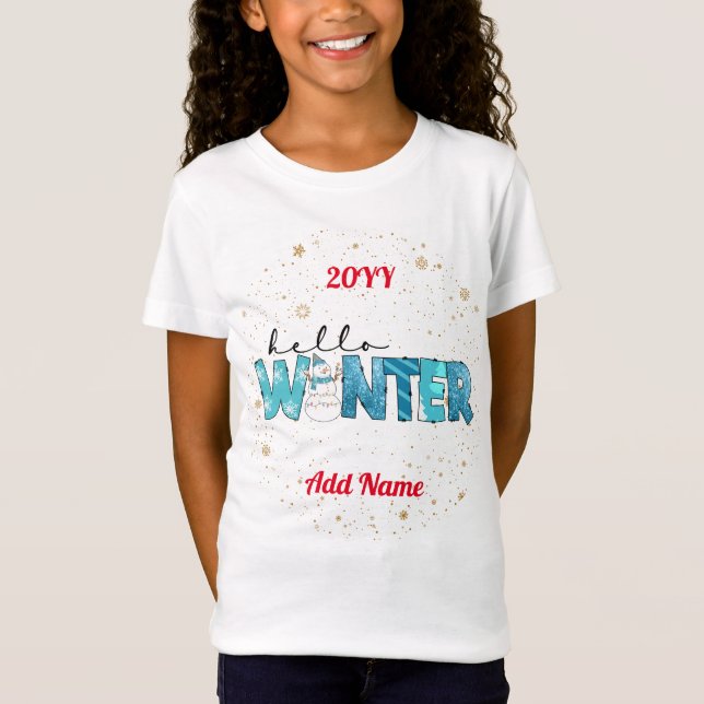 Hello Winter Snowman Customize T-Shirt (Front)