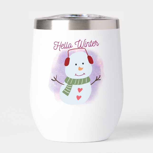 hello winter thermal wine tumbler (Front)