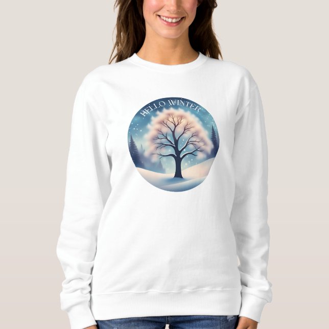 Hello Winter Tree Sweatshirt (Front)