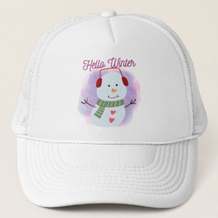hello winter trucker hat
