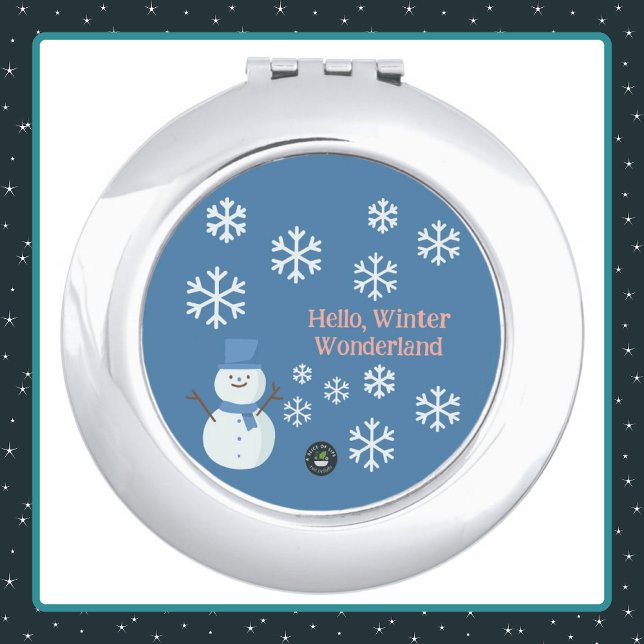 Hello, Winter Wonderland Compact Mirror (Hello, Winter Wonderland Compact Mirror - Round)