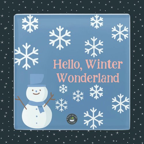 Hello Winter Wonderland Glass Coaster