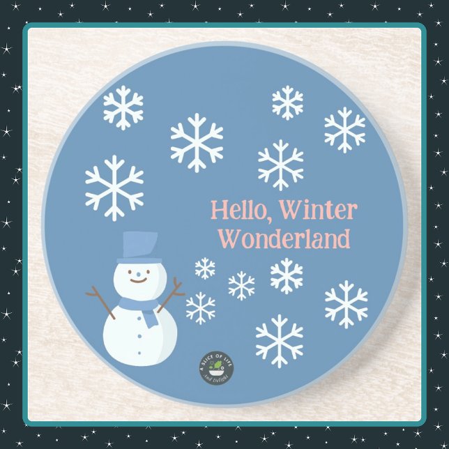 Hello, Winter Wonderland Sandstone Coaster (Creator Uploaded)