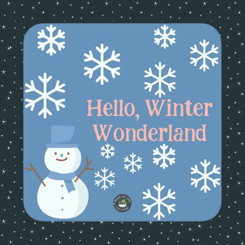 Hello Winter Wonderland Square Paper Coaster