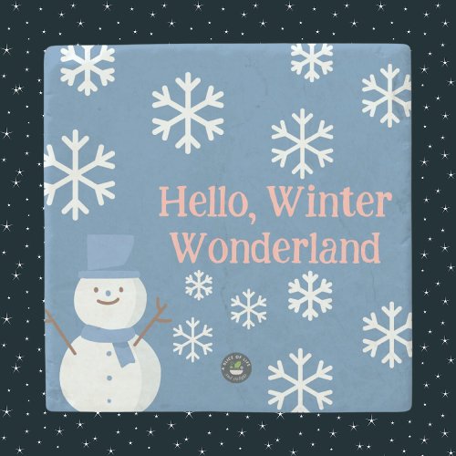 Hello Winter Wonderland Stone Coaster