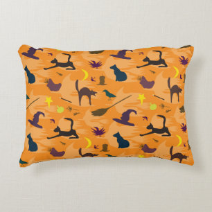 Hello Witch - seamless Halloween pattern. Accent Pillow