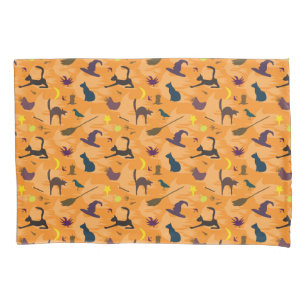 Hello Witch - seamless Halloween pattern. Pillow Case