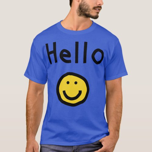 Hello with Smiley Face T_Shirt
