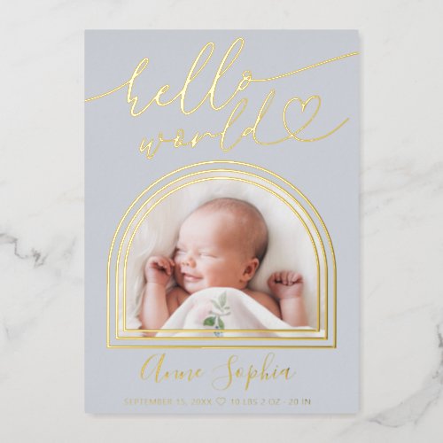 Hello World Arch Frame Birth Announcement