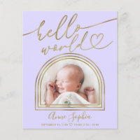 Hello World Arch Frame Budget Birth Announcement