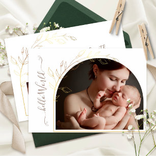 Hello World Baby Birth Announcement Card