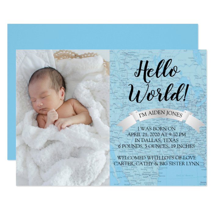 hello world baby announcement