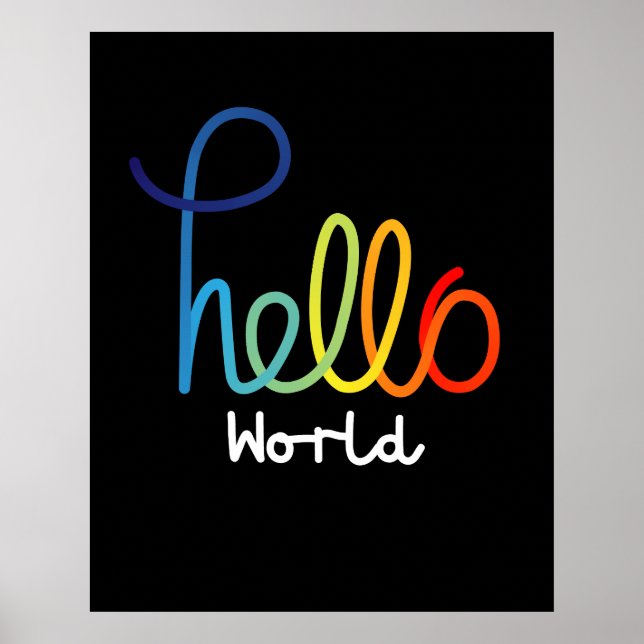 Hello world colorful  poster (Front)