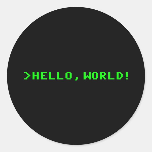 Hello World Computer Programming Classic Round Sticker (Front)