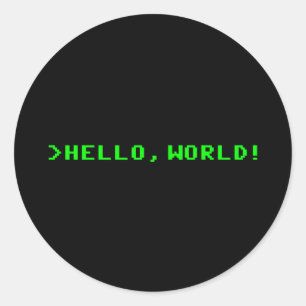 Hello World Computer Programming Classic Round Sticker