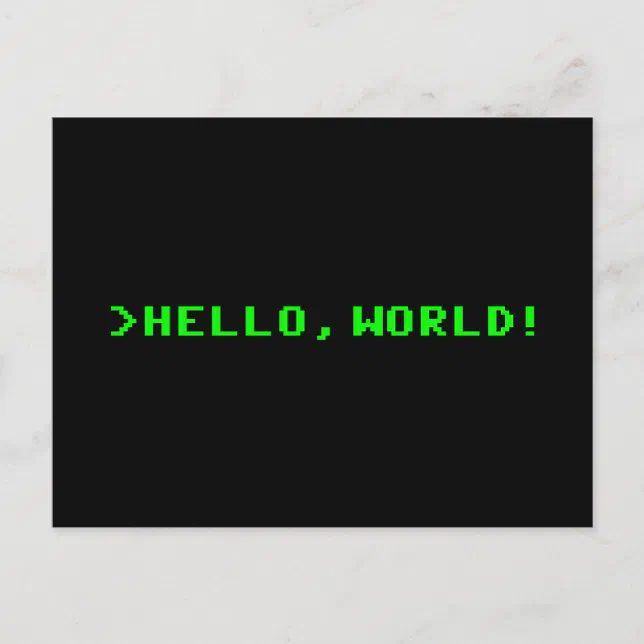 Hello World Computer Programming Postcard | Zazzle