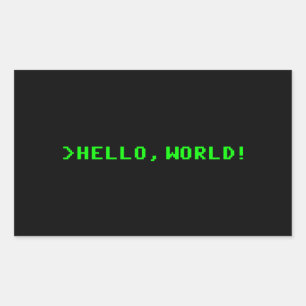 Hello World Computer Programming Rectangular Sticker
