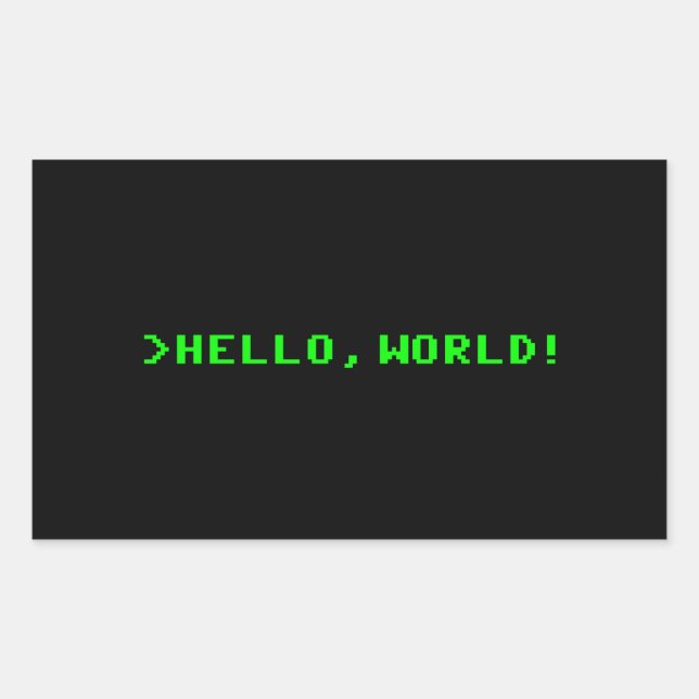 Hello World Computer Programming Rectangular Sticker (Front)