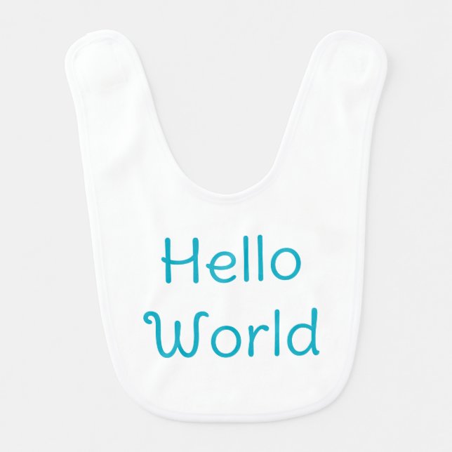 Hello world cute baby bib (Front)