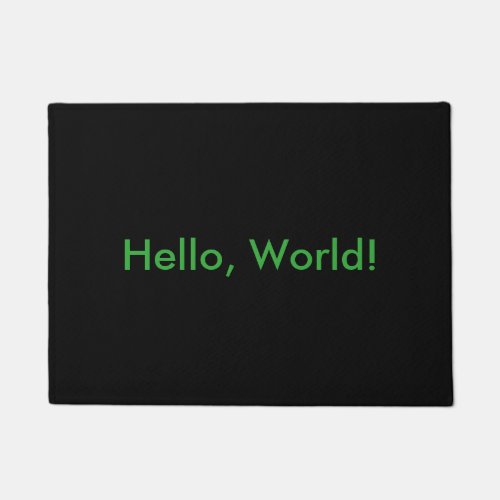 Hello World door mat