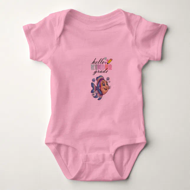 “Hello World” Fish-Themed Baby Bodysuit | Zazzle