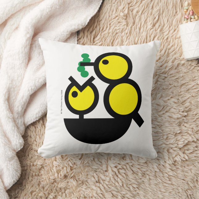 Hello World! Hungry Chick Throw Pillow (Blanket)