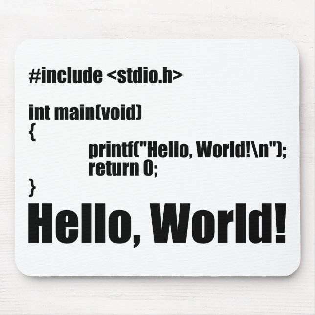 Hello, World! Mouse Pad (Front)