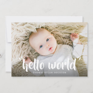 Hello World New Baby Birth Announcement