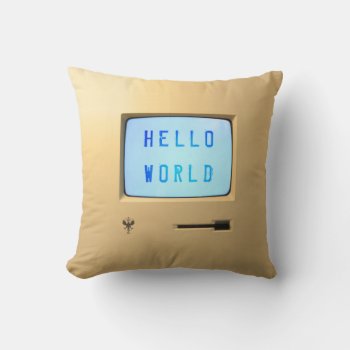 Hello World Personal Computer Throw Pillow by ZunoDesign at Zazzle