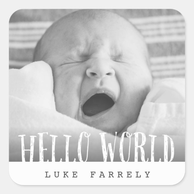 HELLO WORLD SQUARE STICKER (Front)