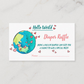 Hello World watercolor earth  Enclosure Card