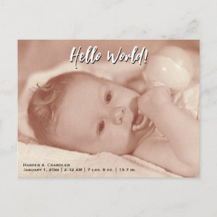 Hello World Your Text and Baby Photo Template