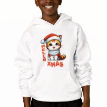 Hello Xmas - Cute Christmas cat in a Santa costume