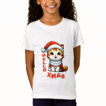 Hello Xmas - Cute Christmas cat in a Santa costume