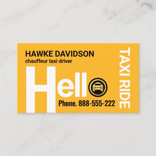 Hello Yellow Taxi Driving Business Card