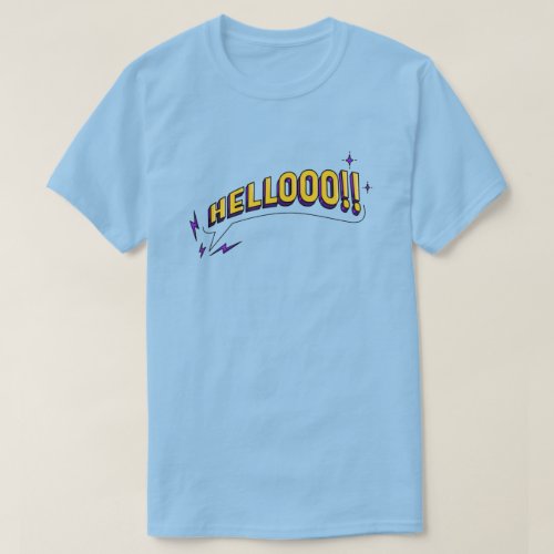 HELLOOO T_Shirt  Blue