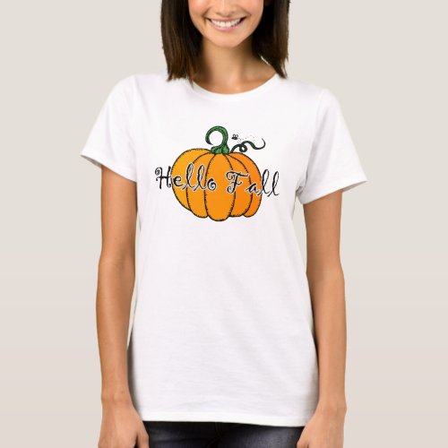 Hellow Pumpkin Fall Pumpkin Hello Fall T_Shirt