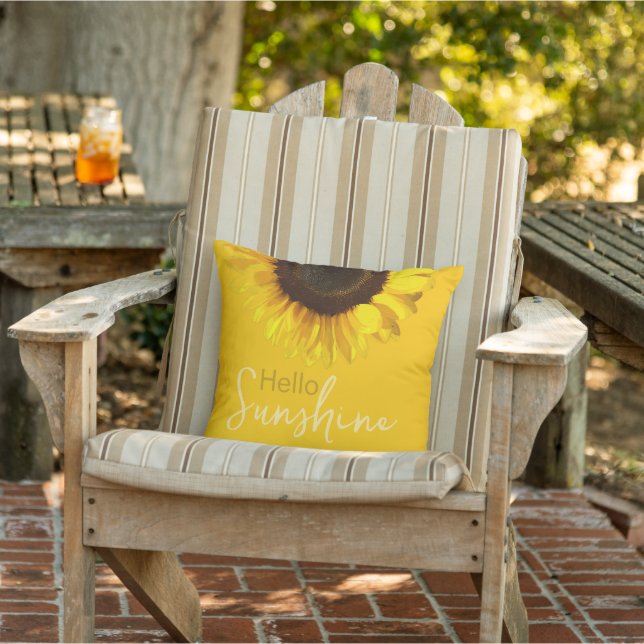 Hellow Sunshine Sunflower  Outdoor Pillow (Chair)