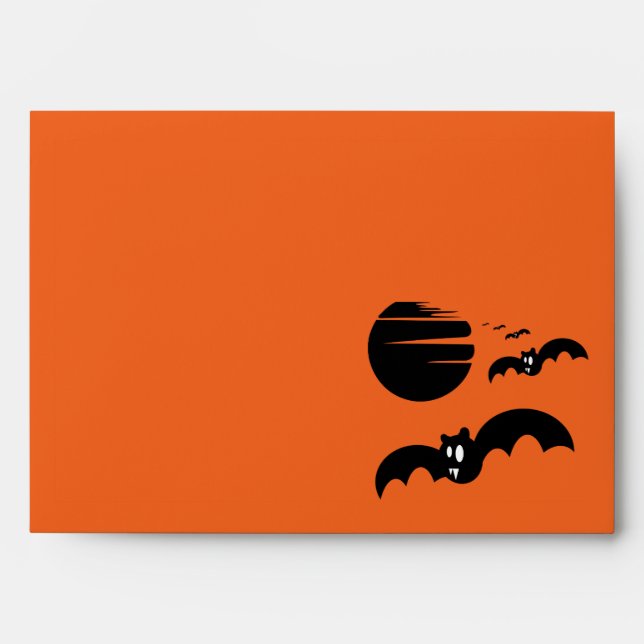 Helloween bats with Moon Envelope (Front)