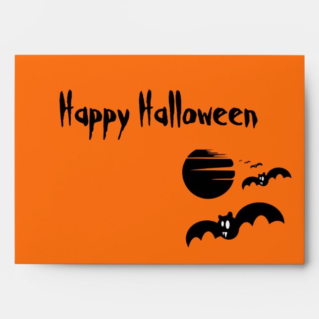 Helloween bats with Moon Envelope (Front)
