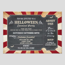 HELLoween Halloween Party Circus Horror Ticket Invitation