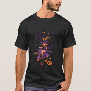 Helloween witch scooter witch way to party Pumpkin T-Shirt
