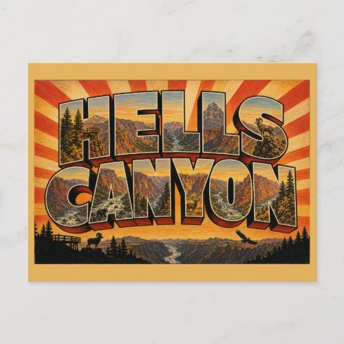 Hells Canyon Idaho Deepest Gorge River Art Postcard