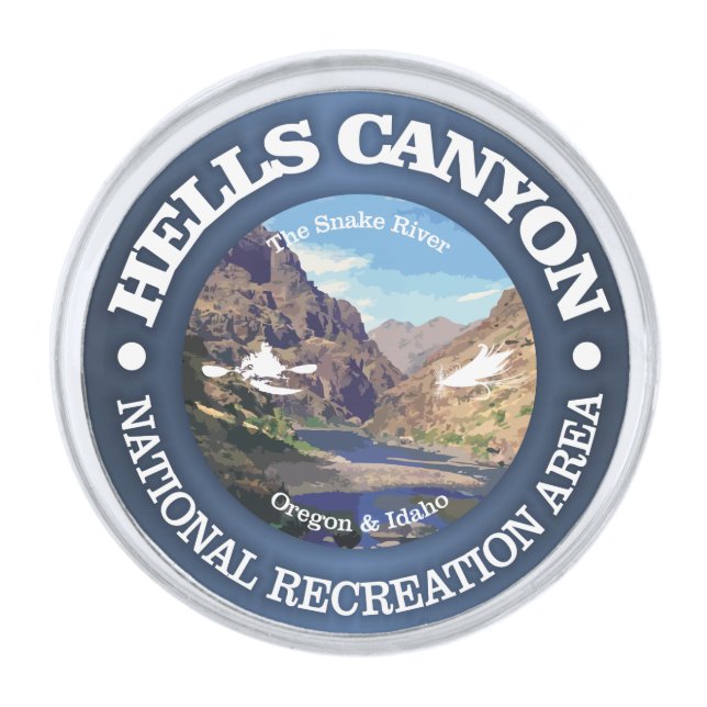 Hells Canyon NRA Silver Finish Lapel Pin (Front)