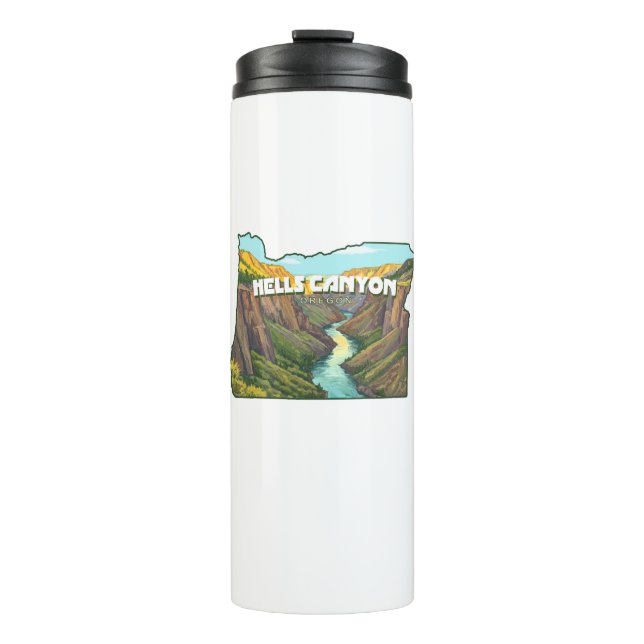 Hells Canyon Oregon Map Thermal Tumbler (Front)