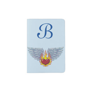 Hell's Flames and Angel Wings Passport Holder